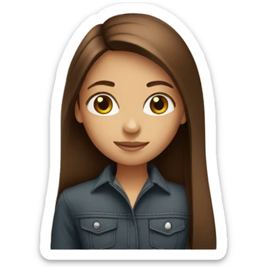 brown straight hair girl sticker