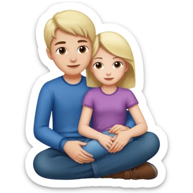 Girl sitting on a guys lap sticker