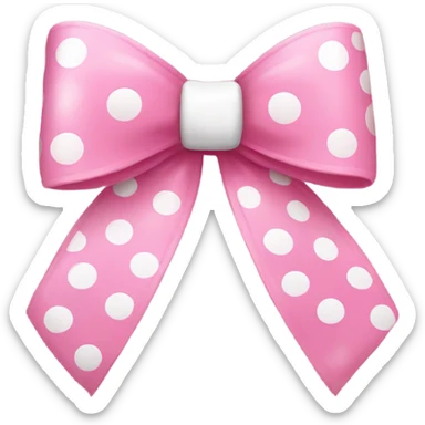 Pink bow with white dots  sticker