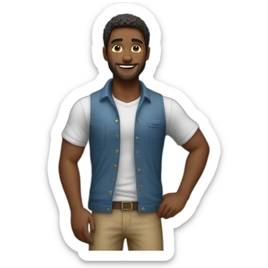 Estatua de um homem fazendo pose sem roupa sticker