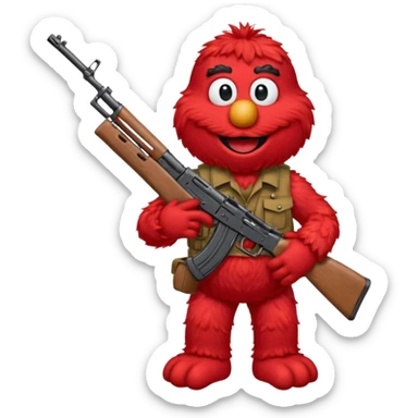 elmo with an AK47 sticker