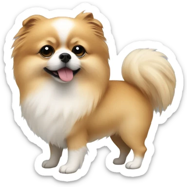 Pomeranian and Shi tzu cuddling  sticker