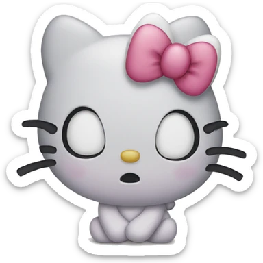 Sad hello kitty sticker
