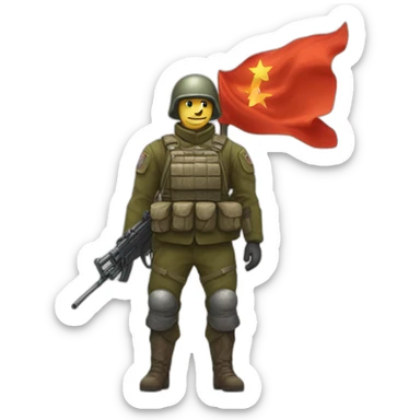 Char d'assaut russe avec derrière des explosions  et le drapeau russe sticker