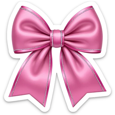 pink sparkling bow sticker