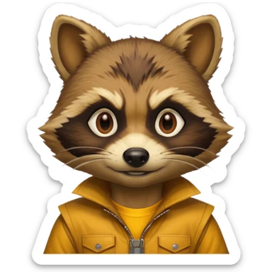 Rocket Raccoon, yellow shirt sticker