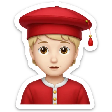 red hat and red dress boy sticker