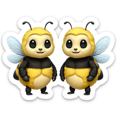5 3d bumblebees saying Good morning sticker