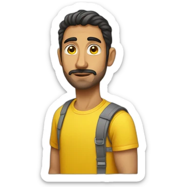 Armenian guy with a yellow T-shirt sticker