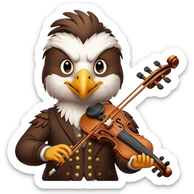 Eagle playing playing violin sticker