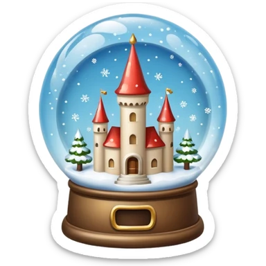 snow-globe, tower inside sticker