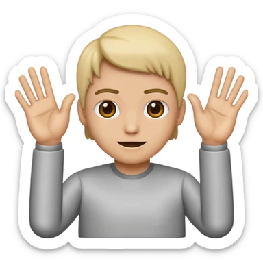 Simple old-style android emoji, but with a awkward emoji, mixed with a 👉👈 on the outside of the emoji. sticker