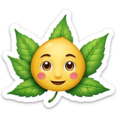 Leaf winking with gloss shine sticker