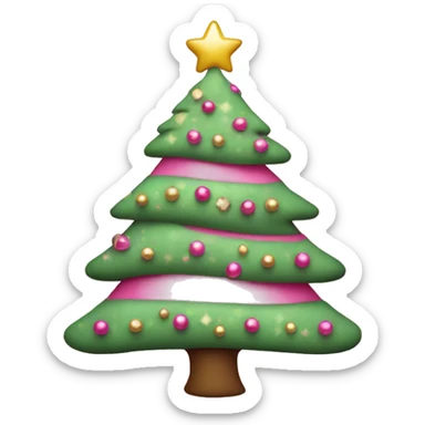 Pink Xmas tree sticker