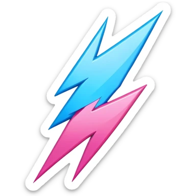 blue and pink lightning bolt sticker