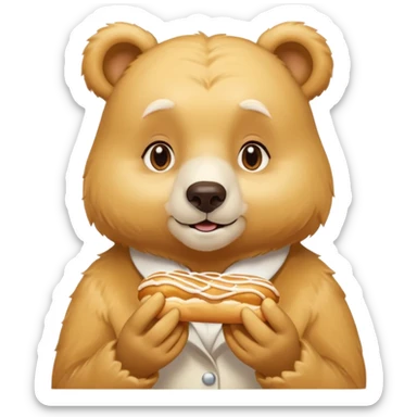 Butterscotch éclair and white female  bears combined  sticker