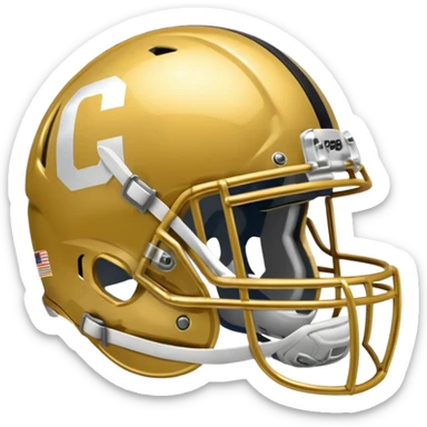 College football player helmet in gold color  sticker