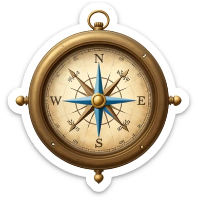 road trip, map and compass sticker