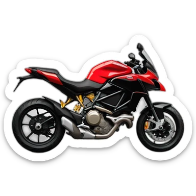 Moto Ducati enduro roja y negra sticker