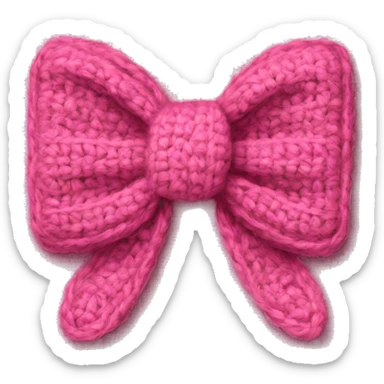 Pink bow emoji crochet texture sticker