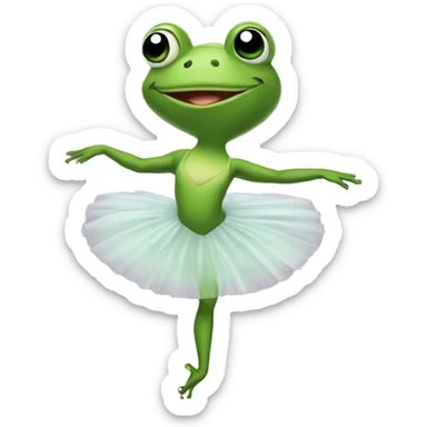 frog as ballerina sticker