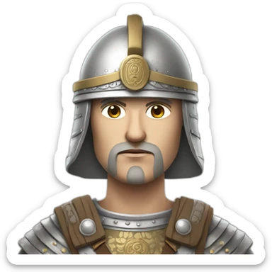 6th century slavic soldier with white skin facing forward sticker