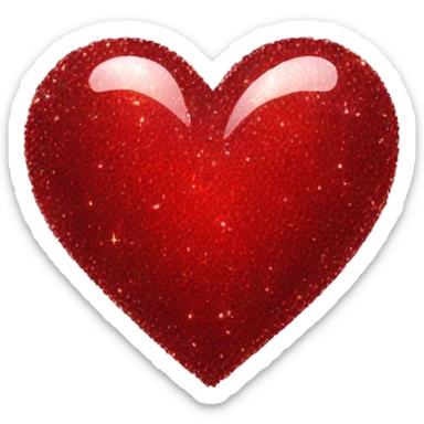 red sparkle heart  sticker