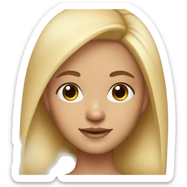 Girl with blonde hair and brown eyes with eyelashes sticker