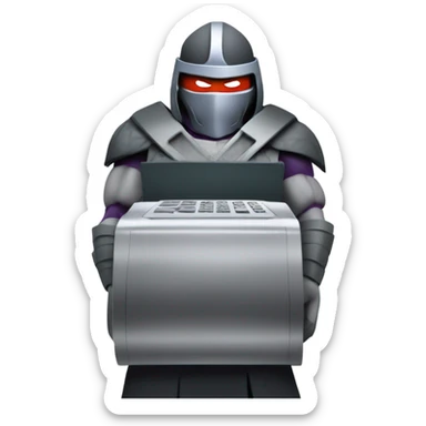 Shredder(tmnt) working the register  sticker