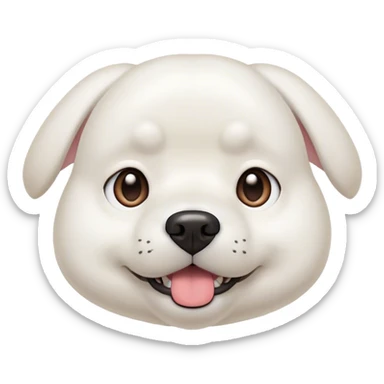 white colored dog pet name shiro inspired from japanese animated show shinchan sticker