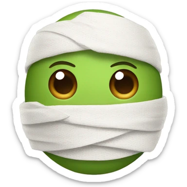 a kiwi with bandage on head sticker