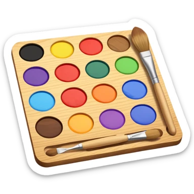 Palette with brushes sticker