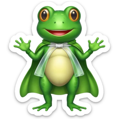 Frog wearing condom costume sticker