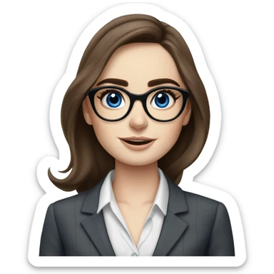 Lily collins blue eyes wearing glasses in a business meeting  sticker