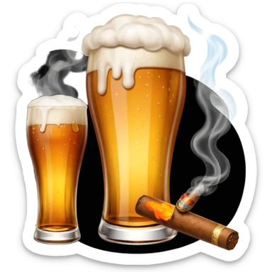 Beer & cigar sticker