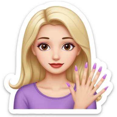 face girl with nails and cute make up  sticker