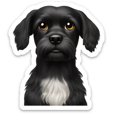 realistic dog with facial hair black maltese sticker