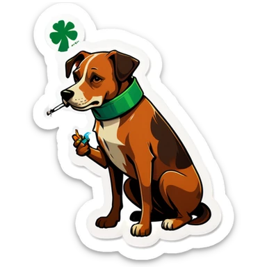 Dog smoking a blunt and playing Xbox  sticker