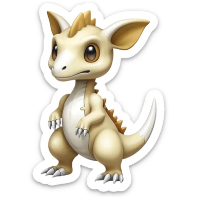 Shiny Exotic Excessive Mysterious Cubone-Pokémon-Fakémon-hybrid-creature (full body) sticker