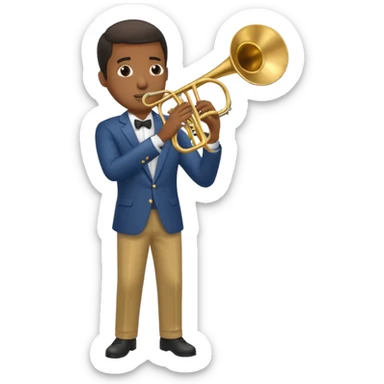 black man playing trombone full body sticker