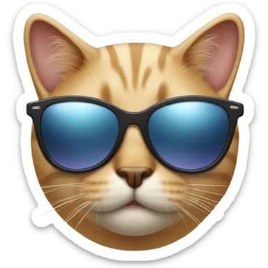Cat with sunglasses sticker