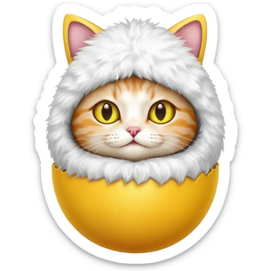 cat with egg costume sticker