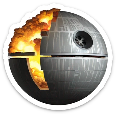death star being destroyed sticker