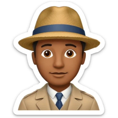 Homme. Créole réunionnais avec chapeau tour eifeil sticker