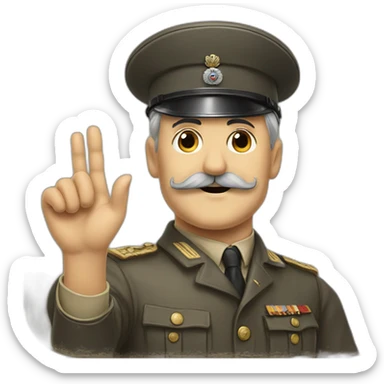 wwii german leader with mustache and raised hand sticker
