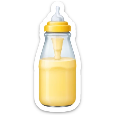 baby Milk bottle yellow sticker