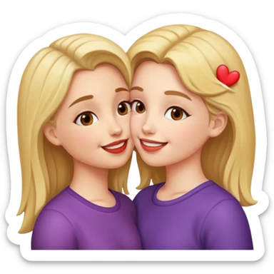 2 girls kissing each other sticker