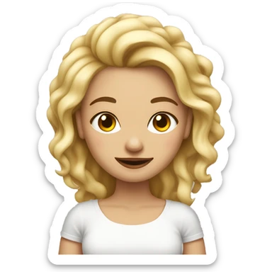 Una mujer rubia con tatuajes tocando la betaria sticker