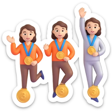 3 winners in 1st, 2nd & 3rd place emoji sticker