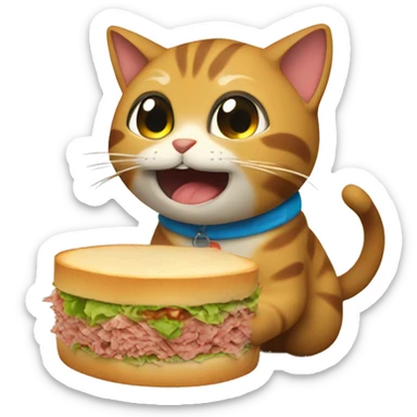 Gato comiendo atun sticker